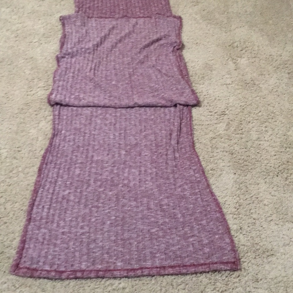 Ribbed knit full length bodycon side slits dress - Picture 3 of 3